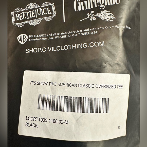 Stylish Black Graphic Tee for Men Beetle Juice Colab NWT Size Medium - Picture 5 of 11